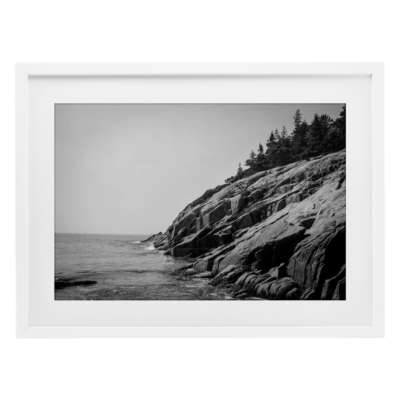 Stupell Industries Steep Ocean Cliff Side Framed Print Under Glass, design by James Rodewald